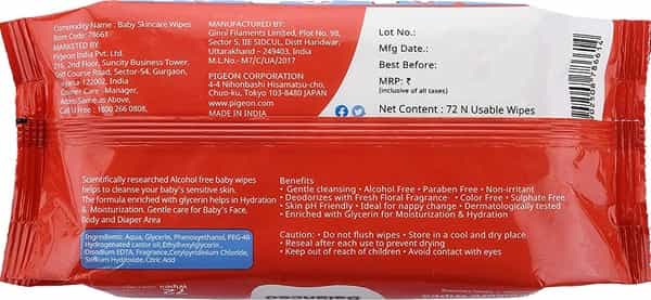 Pigeon Baby Skincare Wipes - 72 Sheets