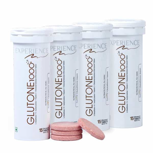 Buy GLUTONE 1000 SETRIA L-GLUTATHIONE &VITAMIN C EFFERVESCENT TABLETS FOR SKIN BRIGHTENING PACK OF 4 Online & Get Upto 60% OFF at PharmEasy