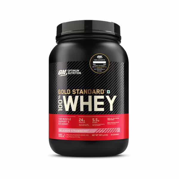 Optimum Nutrition (On) Gold Standard 100% Whey Protein Powder 2 Lbs | 907G Delicious Strawberry