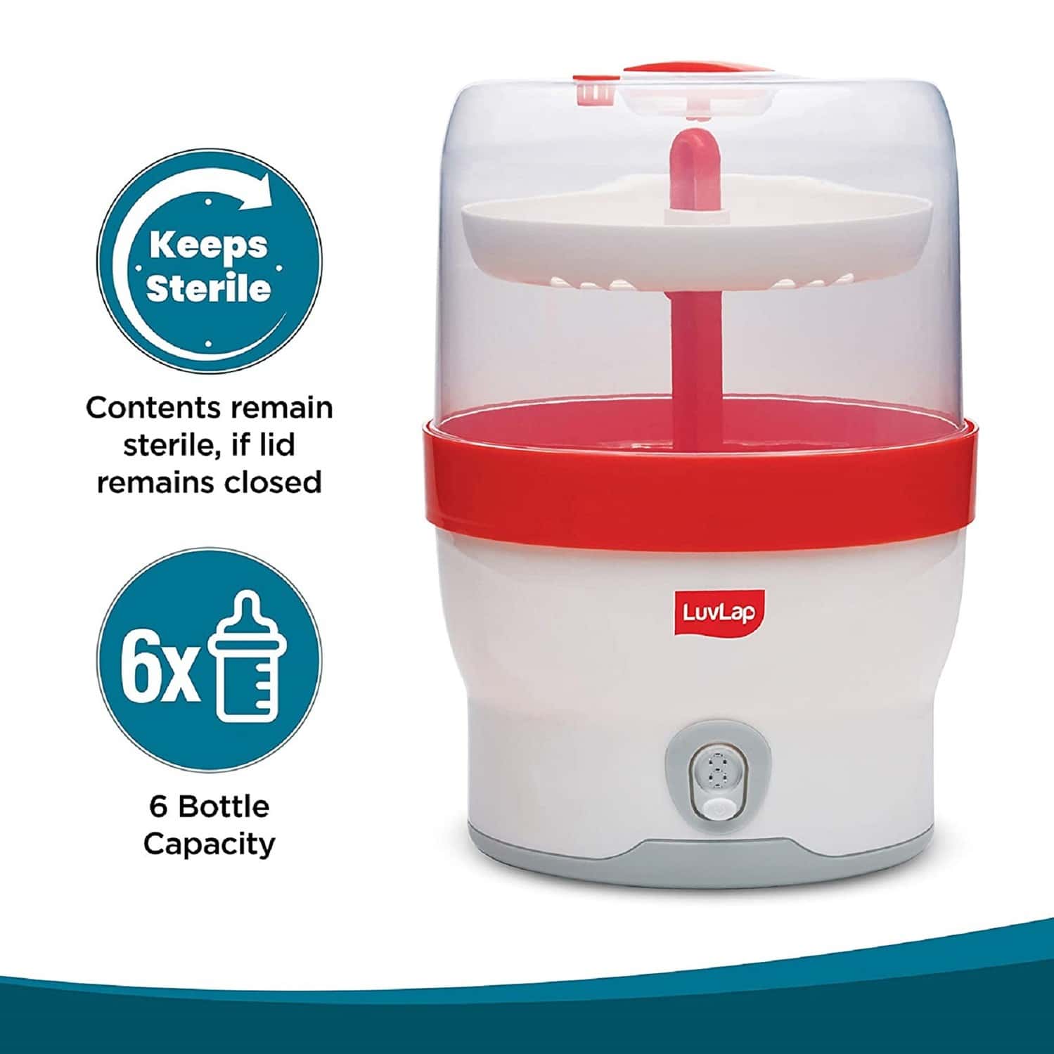 Buy LUVLAP ROYAL ELECTRIC STEAM STERILIZER FOR 6 FEEDING BOTTLES FAST