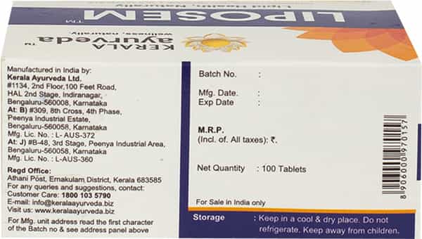 Kerala Ayurveda Liposem Tablet 10