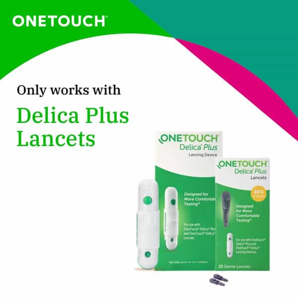 Onetouch Delica Plus Lancing Device| For Virtually Pain Free Blood Glucose Testing