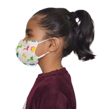 Advind Healthcare Smog Guard N95 Kids Mask Without Valve (4-12 Years Kids) - Animal Print Pack Of 3