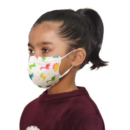 Advind Healthcare Smog Guard N95 Kids Mask Without Valve (4-12 Years Kids) - Animal Print Pack Of 3