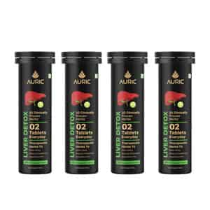 Auric Liver Detox Effervescent | Fizzy Water With 10 Ayurvedic Herbs | 80 Tablets