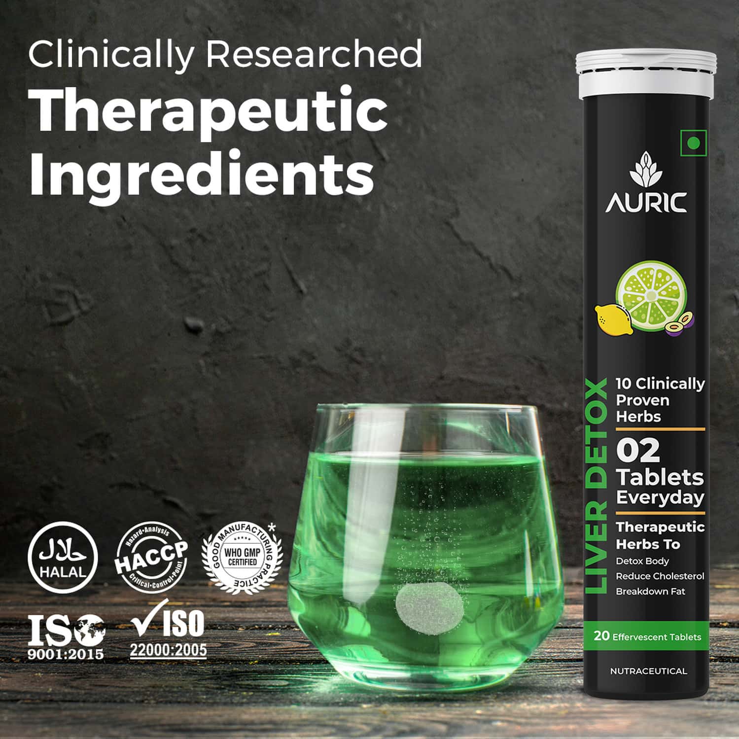 Buy AURIC LIVER DETOX EFFERVESCENT FIZZY WATER WITH 10 AYURVEDIC