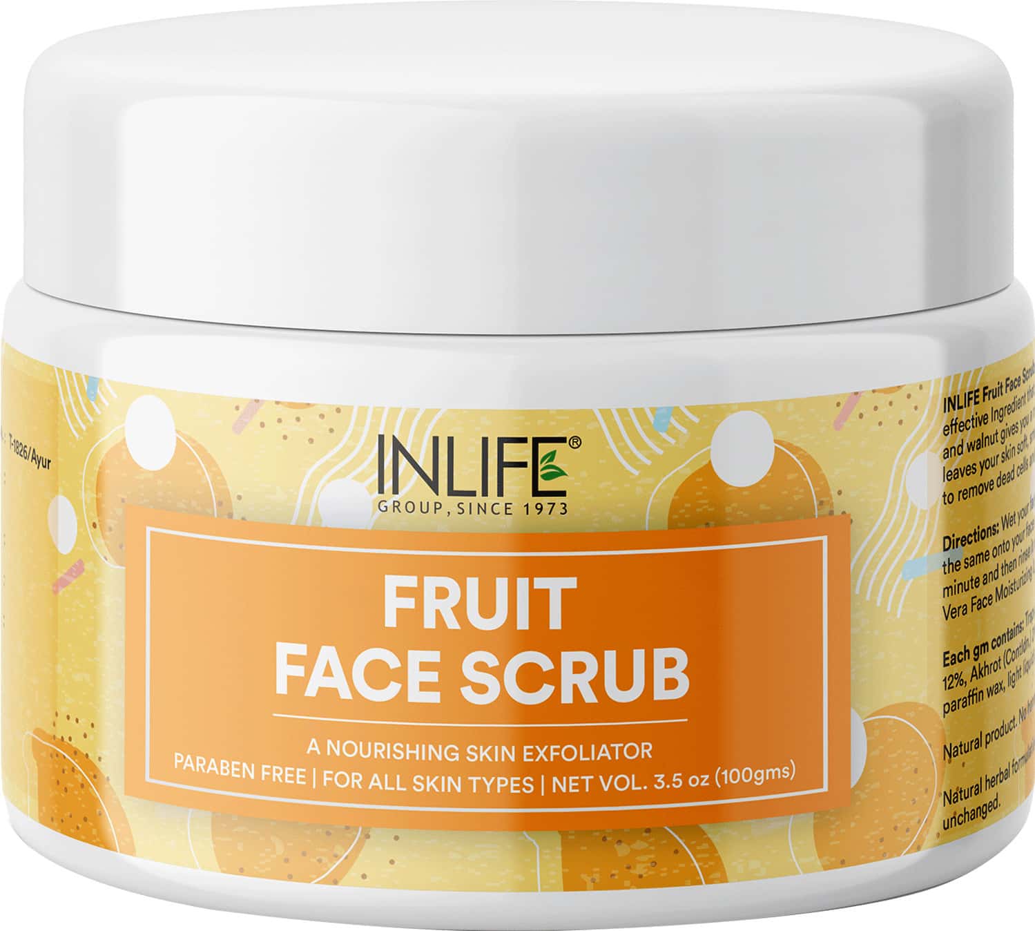 Inlife Fruit Face Scrub For Men And Women For Facial Body Paraben Free - 100 Grams
