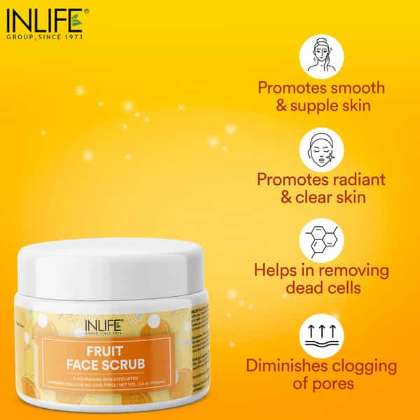 Inlife Fruit Face Scrub For Men And Women For Facial Body Paraben Free - 100 Grams