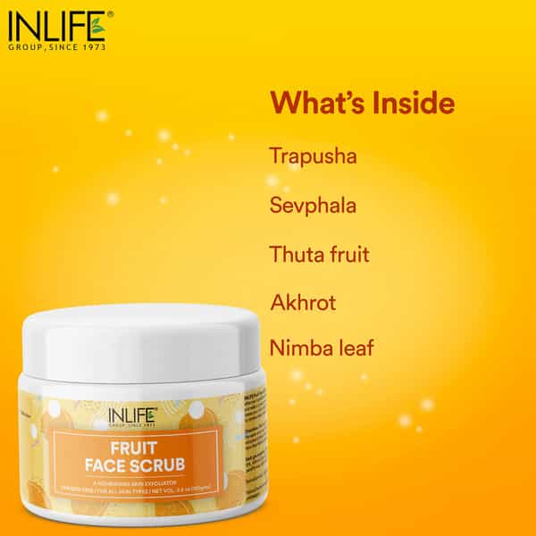 Inlife Fruit Face Scrub For Men And Women For Facial Body Paraben Free - 100 Grams
