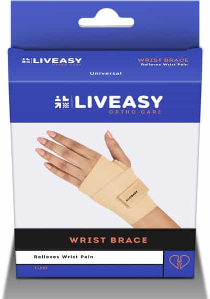 Liveasy Ortho Care Wrist Brace - Supports Wrist Joint And Relieves Pain - Universal Size