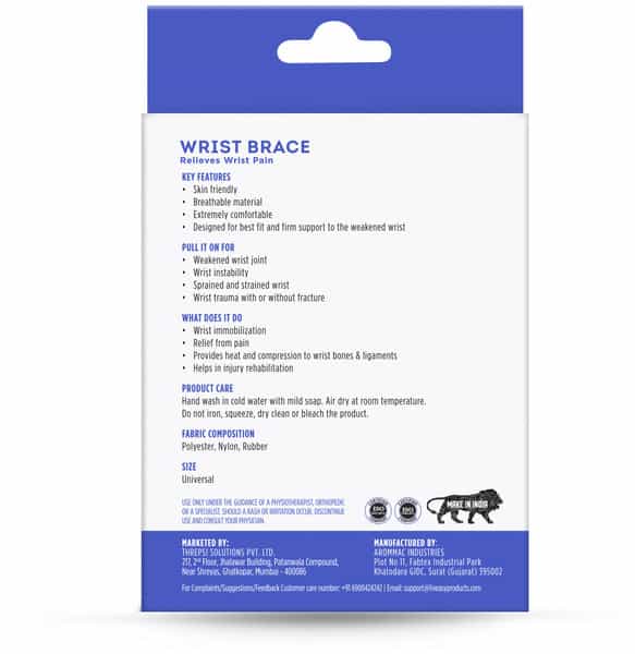 Liveasy Ortho Care Wrist Brace - Supports Wrist Joint And Relieves Pain - Universal Size