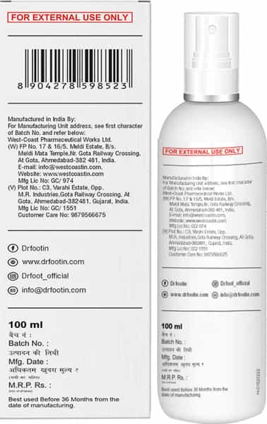 Dr Foot Probiotic Foot Odor Spray - 100Ml