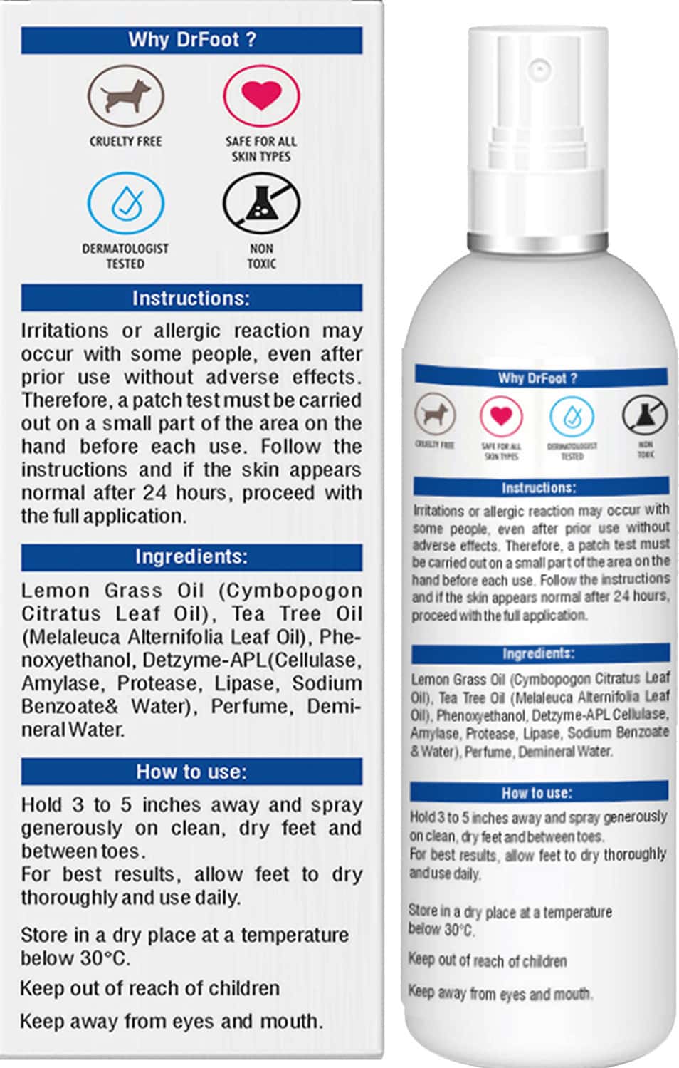 Buy DR FOOT PROBIOTIC FOOT ODOR SPRAY 100ML Online & Get Upto 60 OFF