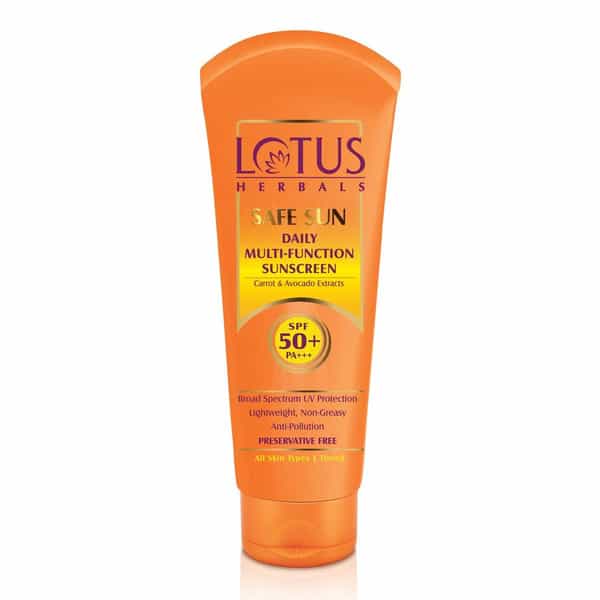Lotus Herbals Safe Sun Daily Multi-Function Sunscreen Cream Spf 50+ Pa+++ | Avocado Extrac | 60 G