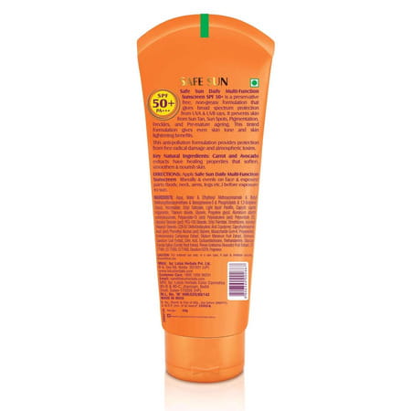 Lotus Herbals Safe Sun Daily Multi-Function Sunscreen Cream Spf 50+ Pa+++ | Avocado Extrac | 60 G