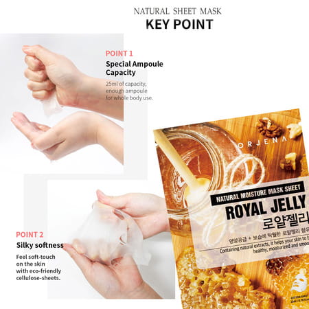 Orjena Natural Moisture Royal Jelly Mask Sheet - Pack Of 3