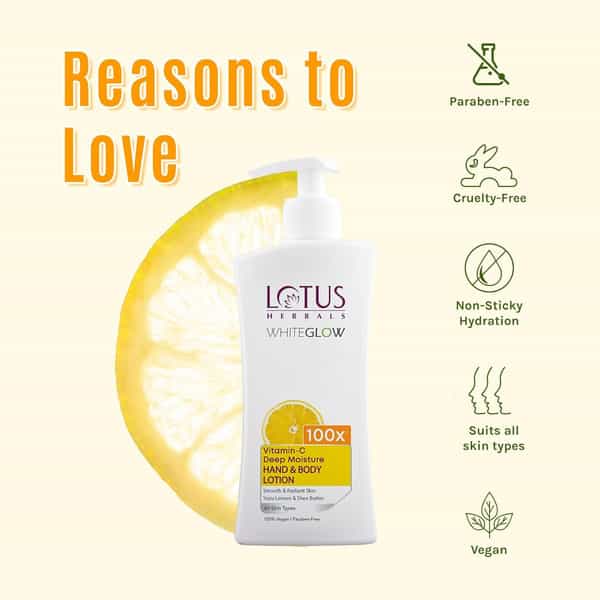 Lotus Herbals Whiteglow Vitamin C Deep Moisture Hand & Body Lotion 400Ml