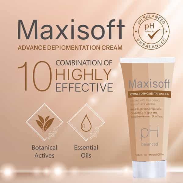 Maxisoft Advance De-Pigmentation | Paraben & Mineral Oil Free | Cream | Tube | 50 Gm | Pack Of 4