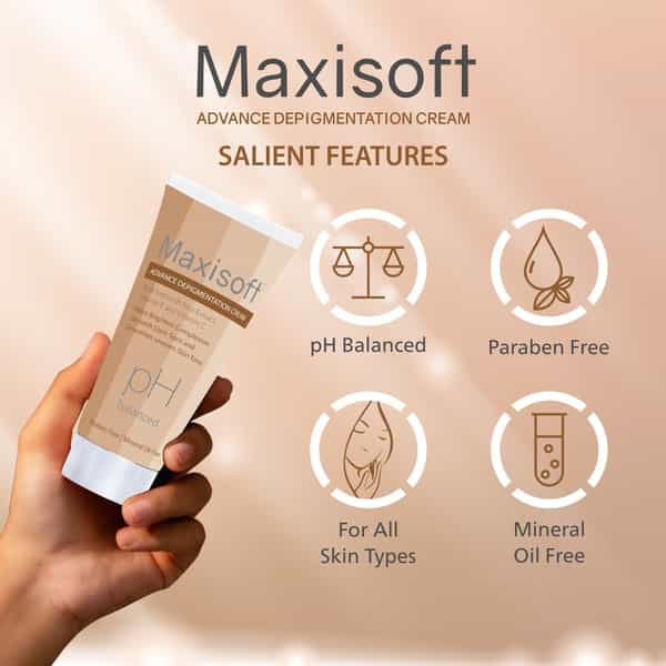 Maxisoft Advance De-Pigmentation | Paraben & Mineral Oil Free | Cream | Tube | 50 Gm | Pack Of 4