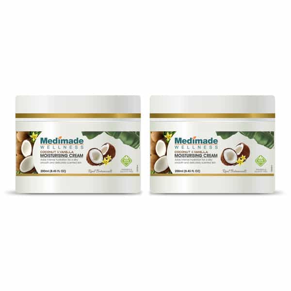 Medimade Coconut And Vanilla Moisturising Cream - 200 Ml X 2 ( Pack Of 2 )