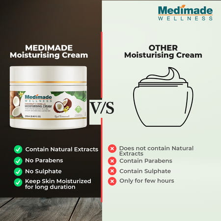 Medimade Coconut And Vanilla Moisturising Cream - 200 Ml X 2 ( Pack Of 2 )