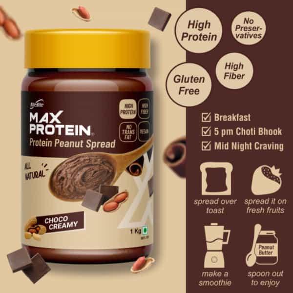 Max Protein Peanut Spread - Choco Creamy [1 Kg] - Pack Of 1