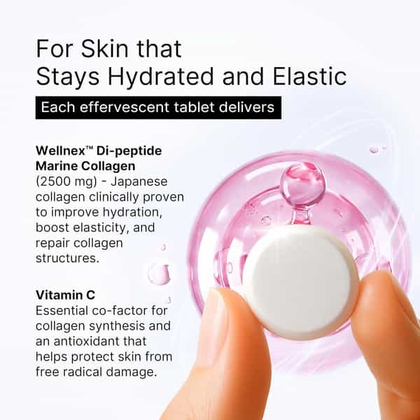 Glutone-Revive Effervescent 2500 Mg Marine Collagen For Men & Women 10 Blueberry Flavour Tablets