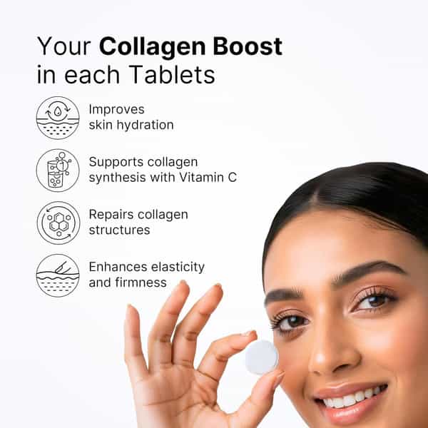 Glutone-Revive Effervescent 2500 Mg Marine Collagen For Men & Women 10 Blueberry Flavour Tablets