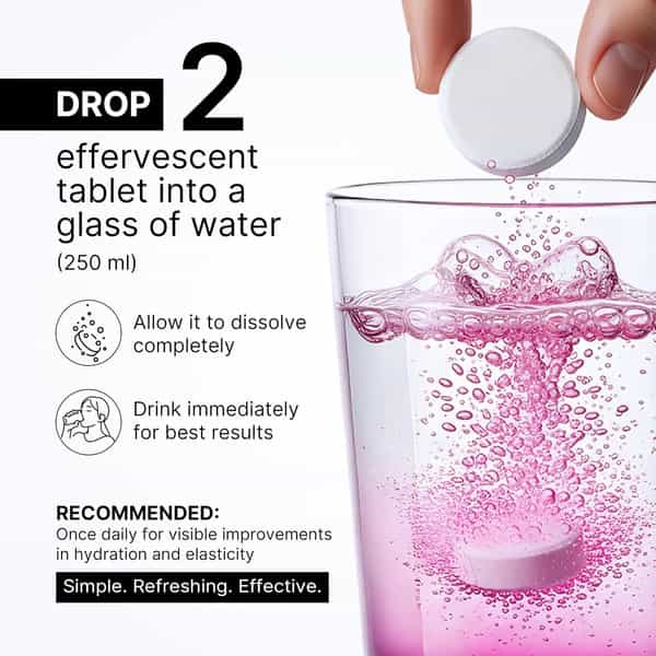 Glutone-Revive Effervescent 2500 Mg Marine Collagen For Men & Women 10 Blueberry Flavour Tablets