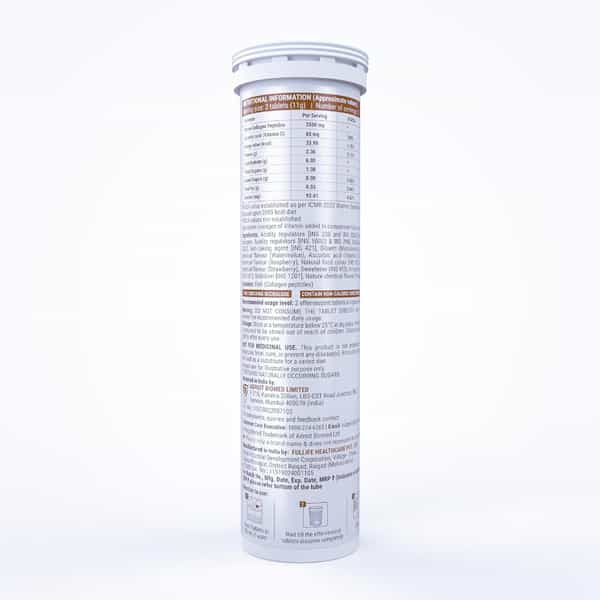 Glutone-Revive Effervescent 2500 Mg Marine Collagen For Men & Women 10 Blueberry Flavour Tablets