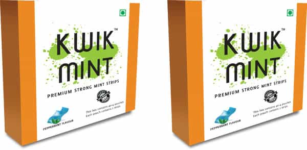 Kwik Mint Instant Action Mouth Freshener Mint Strips - Pack Of 2 (2 X 20 G)