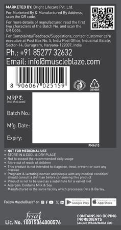 Muscleblaze Biozyme Iso-Zero | Low Carb Whey Protein Isolate Powder | Ice Cream Chocolate | 2Kg