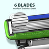Letsshave Pro 6 Sensitive Razor Trial Kit - Men - Sensitive Blade + Razor Handle & Cap + Shave Gel