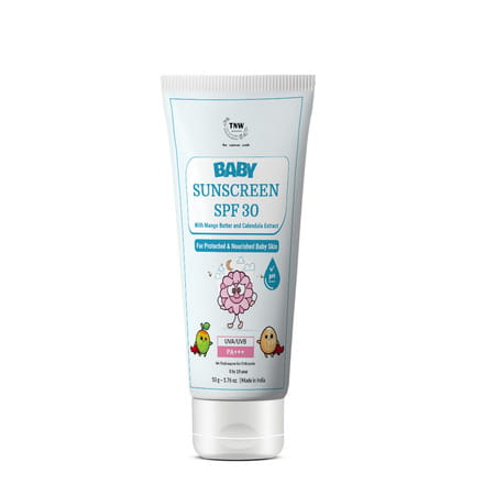 Tnw - The Natural Wash Baby Sunscreen With Calendula Extracts And Mango Butter | 50Gm