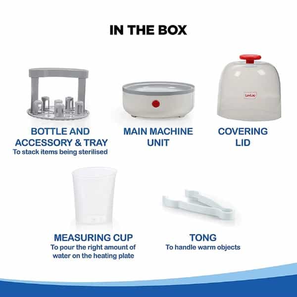 Luvlap Joy Electric Steam Sterilizer For 6 Feeding Bottles Fast Bottle Sterilizer Machine(White)