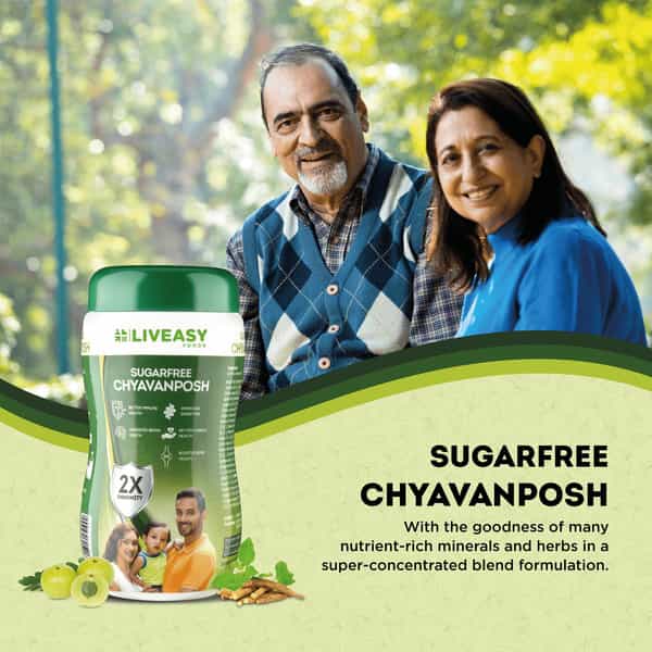 Liveasy Foods Sugarfree Chyavanposh - 900 Gms-Gives 2X Immunity - Boosts Energy