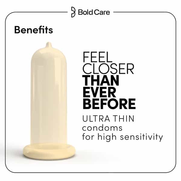 404 By Bold Care Super Ultra Thin Vanilla Flavored Condoms For Men|With Disposable Pouches - 10 Pcs.