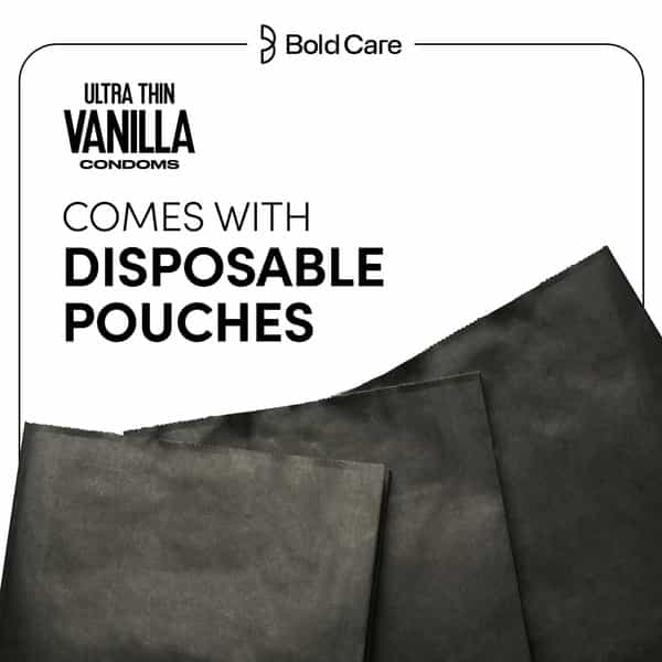 404 By Bold Care Super Ultra Thin Vanilla Flavored Condoms For Men|With Disposable Pouches - 10 Pcs.