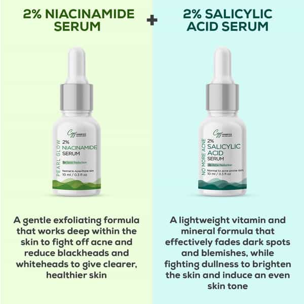Cgg Cosmetics Am / Pm Acne Reduction Combo - 2% Niacinamide & 2% Salicylic Acid Face Serum