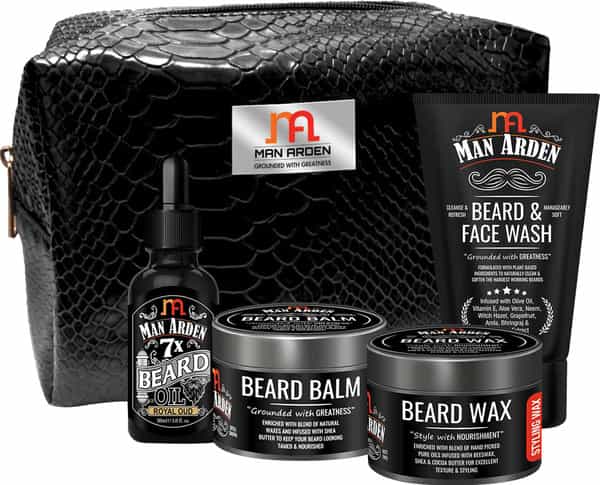 Man Arden The Dapper Dude Combo-Beard Oil 30Ml+Beard Balm 50G+Beard Wax 50G+Face Wash 100Ml