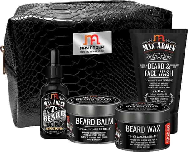 Man Arden The Dapper Dude Combo-Beard Oil 30Ml+Beard Balm 50G+Beard Wax 50G+Face Wash 100Ml