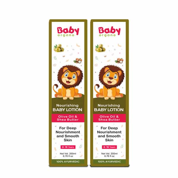 Babyorgano Ayurvedic All Day Baby Lotion For Nourish & Moisturize New Born Baby Skin 200Ml Pack 2