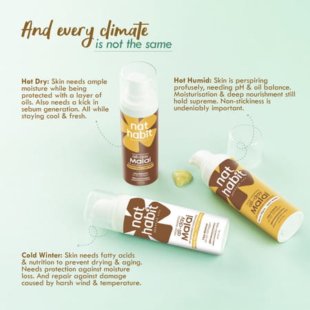 Nat Habit Flax Walnut Malai Face Moisturizer For Glowing Skin | Cold Cream | Combination Skin - 30G