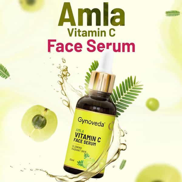 Gynoveda Amla Vitamin C Face Serum For Glowing Radiant Clean And Clear Skin. 90Ml