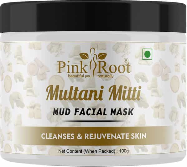 Pink Root Multani Mitti Facial Mud Mask 100Gm