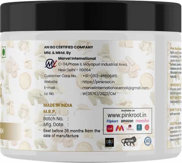 Pink Root Multani Mitti Facial Mud Mask 100Gm