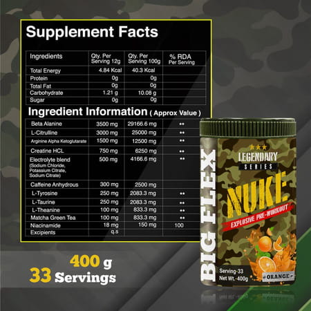 Bigflex Pre-Workout Nuke (Orange) (400gm)