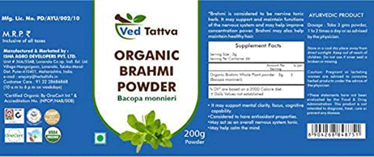 Organic Brahmi / Bacopa Monnieri Powder (250 G - View #9