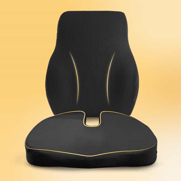 Betterhood Black Memory Foam Back Support And Coccyx Seat Cushion Combo For Chair
