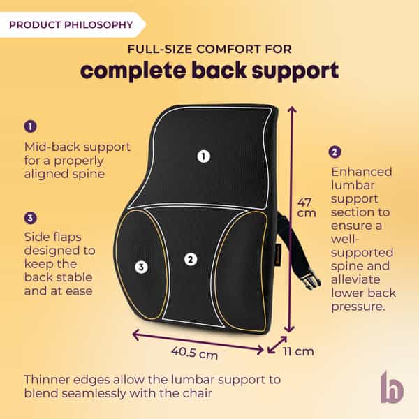 Betterhood Black Memory Foam Back Support And Coccyx Seat Cushion Combo For Chair